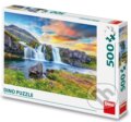 Puzzle: Puzzle 500 Islandský vodopád (Dino). Dino, 2024