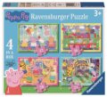 Puzzle: Prasátko Peppa na oslavě 4 v 1 (Ravensburger). Ravensburger