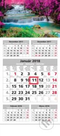 Štandard 5-mesačný kalendár 2018 s motívom vodopádu, Spektrum grafik, 2017