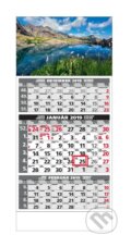 Štandard 3-mesačný kalendár 2019 s motívom horského jazera, Spektrum grafik, 2018
