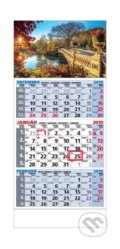 Štandard 3-mesačný kalendár extra 2019 s motívom jazera s mostom, Spektrum grafik, 2018