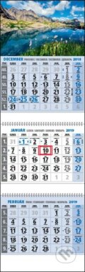 Klasik 3-mesačný kalendár 2019 s motívom horského jazera, Spektrum grafik, 2018