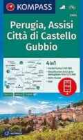 2464 Perugia, Assisi, Città di Castello, Gubbio 1: 50 000 (Kompass). Kompass, 2024