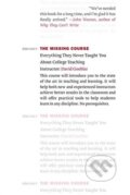 Kniha: The Missing Course (David Gooblar). Harvard University Press, 2021