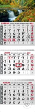 Klasik 3-mesačný kalendár 2019 s motívom vodopádu, Spektrum grafik, 2018
