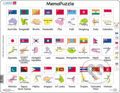 Puzzle: MemoPuzzle: Vlajky Ázia a Austrália - Pexeso puzzle GP7 (Larsen)