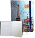 Zápisník s gumičkou 178x126 mm Paříž s Eifelovkou F, Eden Books, 2016