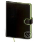 Zápisník Flip L linkovaný černo/zelený, Helma