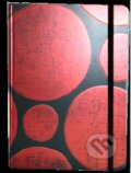 Zápisník s gumičkou A5 145x210 mm  černý s červenými koly, Eden Books, 2015