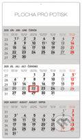 Nástenný kalendár 3mesačný štandard 2020 šedý, Presco Group, 2019