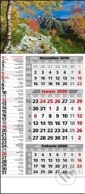 Štandard kombinovaný 3-mesačný sivý nástenný kalendár 2020 s motívom hôr, Spektrum grafik, 2019