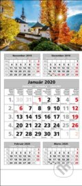 Štandard 5-mesačný sivý nástenný kalendár 2020 s motívom historického mesta, Spektrum grafik, 2019