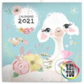 Poznámkový nástěnný kalendář Calendar 2021 (Šťastné lamy) (Presco Group)