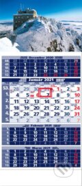 Štandard 4-mesačný modrý nástenný kalendár 2021 s motívom zimnej krajiny, Spektrum grafik, 2020