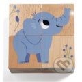 Spoločenská hra: Drevené puzzle – Kocky – Kamaráti z divočiny (Djeco). Djeco, 2021