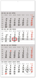 Nástenný 4–mesačný kalendár štandard 2022, Presco Group, 2021
