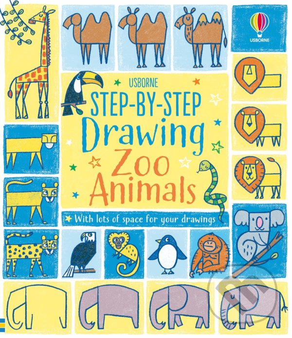 Levně Step-by-Step Drawing Zoo Animals - Fiona Watt, Candice Whatmore (ilustrátor) - kniha z kategorie Omaľovávanky, vystrihovanie, papier