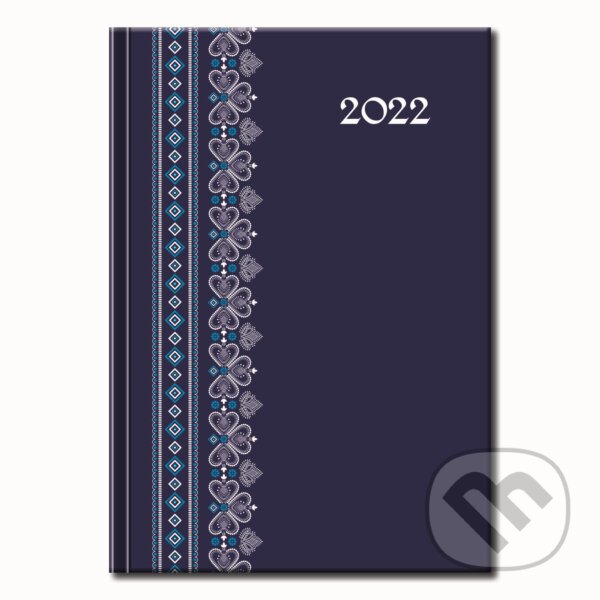 Denný diár Print Folk 2022 modrý (Spektrum grafik)