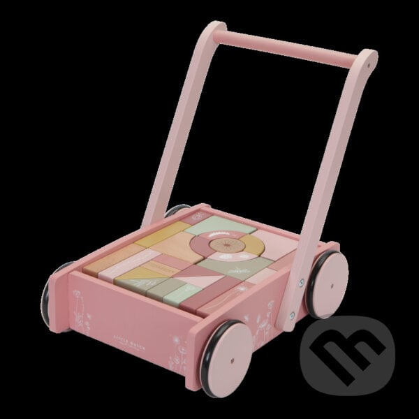 Vozíček s kockami Pink Flowers, Little Dutch, 2021