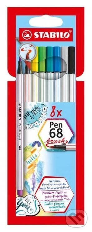 Levně Fixka STABILO Pen 68 brush sada (8 ks v púzdre)