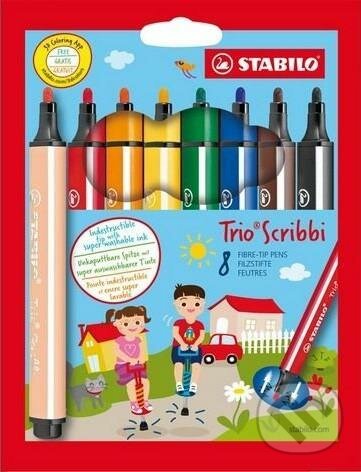 Levně Fixka STABILO Trio Scribbi sada (8 ks v púzdre)