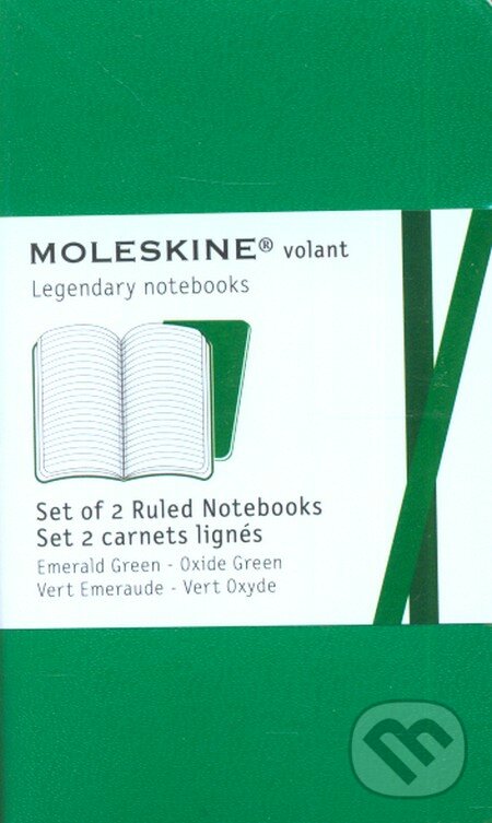 Moleskine - sada 2 vreckových linajkových zápisníkov Volant (mäkká väzba) - zelený, Moleskine