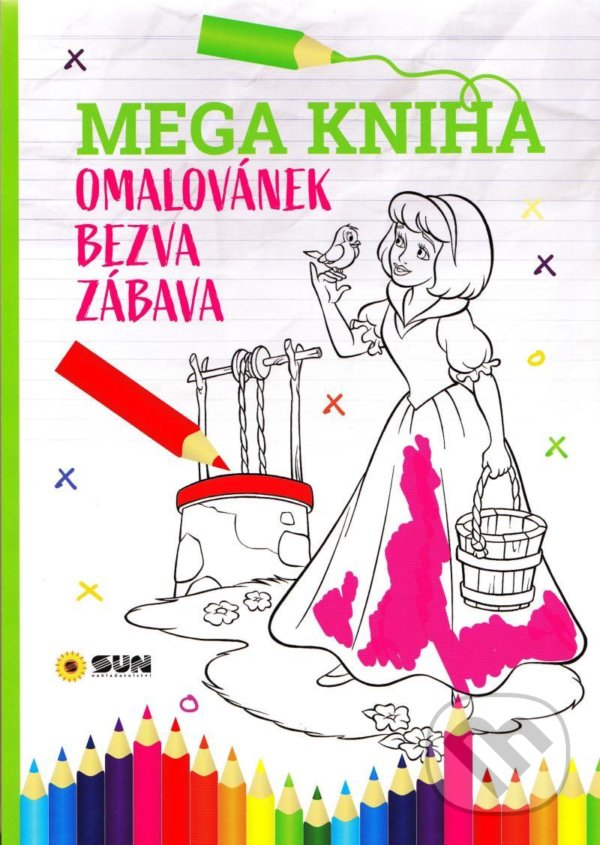 Mega kniha omalovánek-Růžová