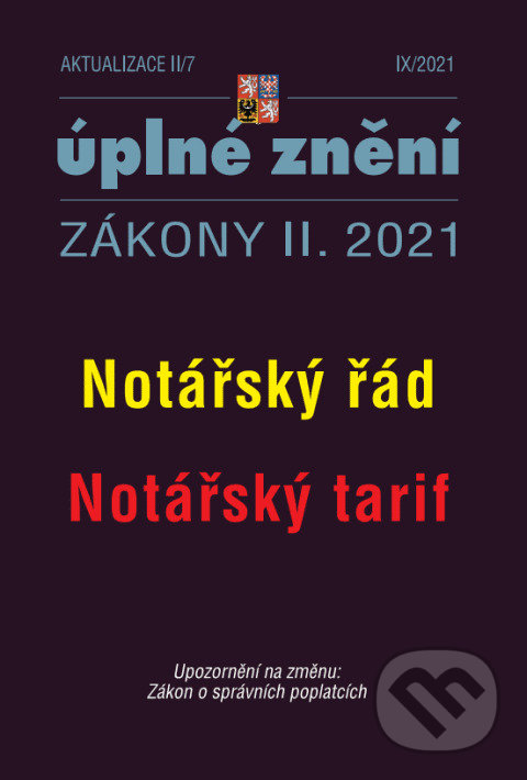 Levně Aktualizace II/7 - Notářský řád, Notářský tarif