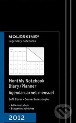 Moleskine - malý mesačný plánovací diár 2012 (čierny, mäkká väzba), Moleskine, 2011