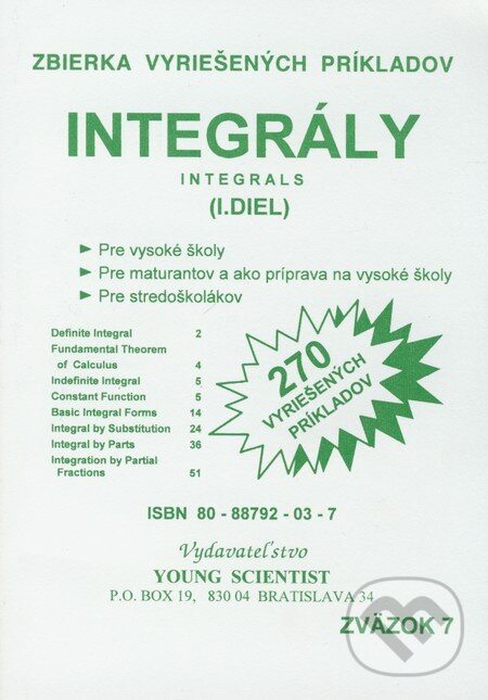 Levně Integrály (I. diel) (270 vyriešených príkladov) - Iveta Olejárová, Marián Olejár - kniha z kategorie Gymnázia