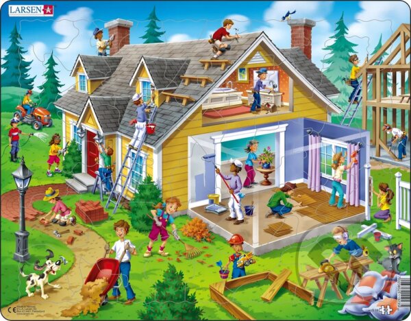 Levně Stavba domu (US18) - puzzle z kategorie Náučné puzzle