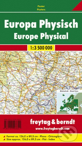 Levně Európa nástenná fyzická mapa (1:3 500 000)