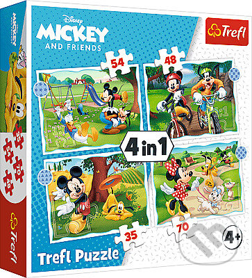 Levně Mickeyho pekný deň / Disney Standard Characters 4v1 - puzzle z kategorie 15 – 60 dielikov
