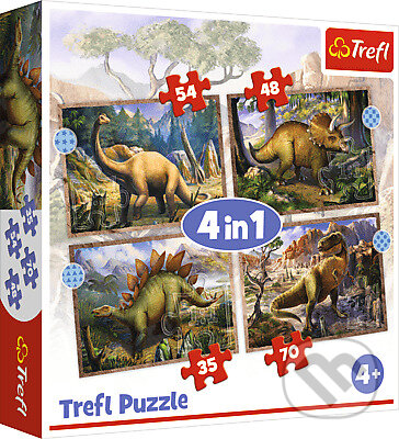 Levně Dinosaury 4v1 - puzzle z kategorie 15 – 60 dielikov