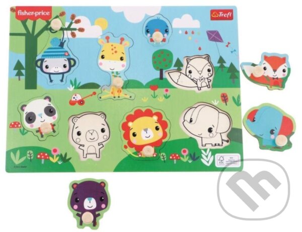 Levně Dřevěná vkládačka: Divoká zvířátka - puzzle z kategorie Stavebnice