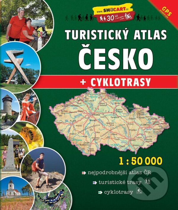 Levně Turistický atlas Česko 1:50 000 (+ cyklotrasy)