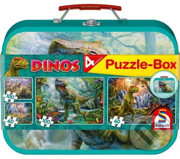 Levně Dinosauři 4v1 (Puzzle v plechovém kufříku) - puzzle z kategorie 60 – 300 dielikov