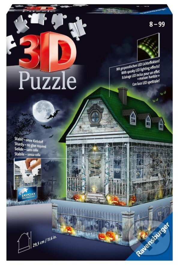 Puzzle: 3D (Noční edice) - Strašidelný dům (Ravensburger). Ravensburger, 2021