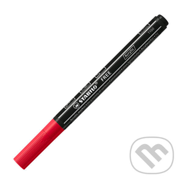 STABILO FREE Acrylic - T100 Okrúhly hrot 1-2mm - karmínová