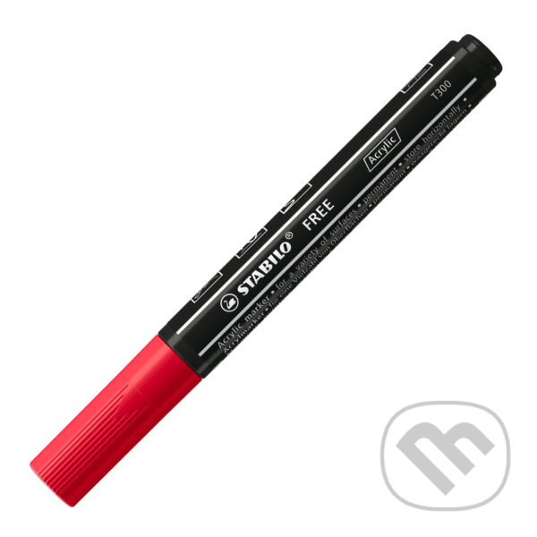 Levně STABILO FREE Acrylic - T300 Okrúhly hrot 2-3mm - karmínová