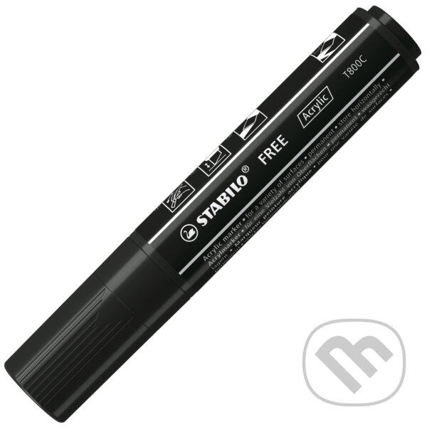 Levně STABILO FREE Acrylic - T800C Klinový hrot 4-10mm - čierna