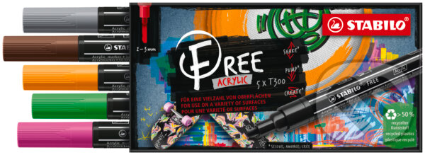Levně STABILO FREE Acrylic - T300 Okrúhly hrot 2-3mm - Vintage
