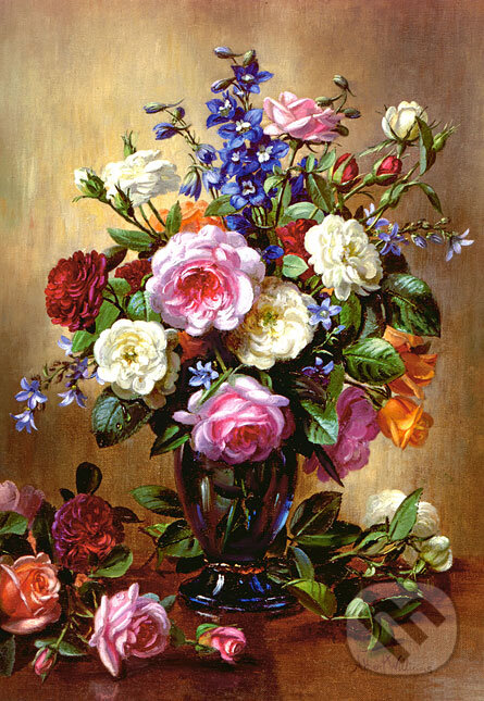 Puzzle: Roses in a Blue Vase (Albert Williams). Castorland