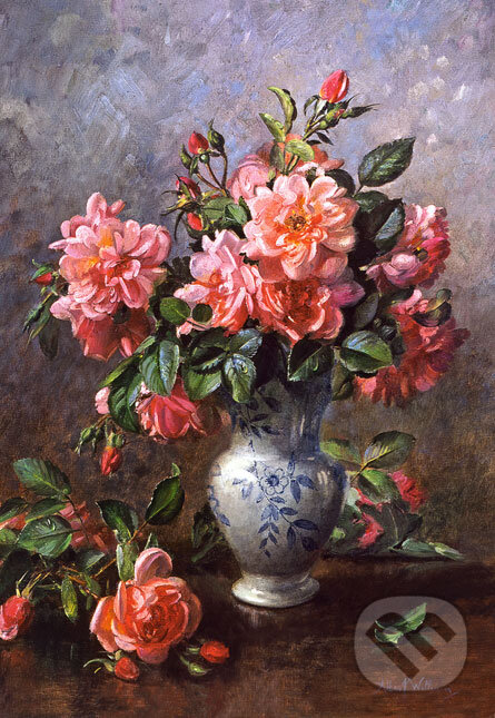 Puzzle: Still Life Roses in China Vase (Albert Williams). Castorland