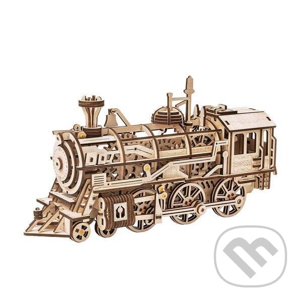 Levně Lokomotíva mechanická (Dřevěné 3D puzzle) - puzzle z kategorie Stavebnice