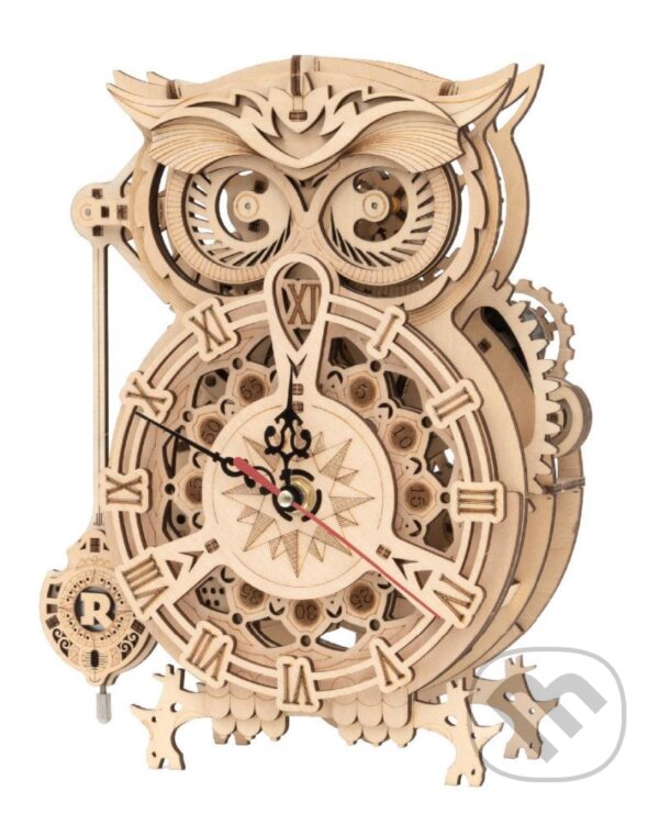 Levně Hodiny Sova mechanické (Dřevěné 3D puzzle) - puzzle z kategorie 3D puzzle