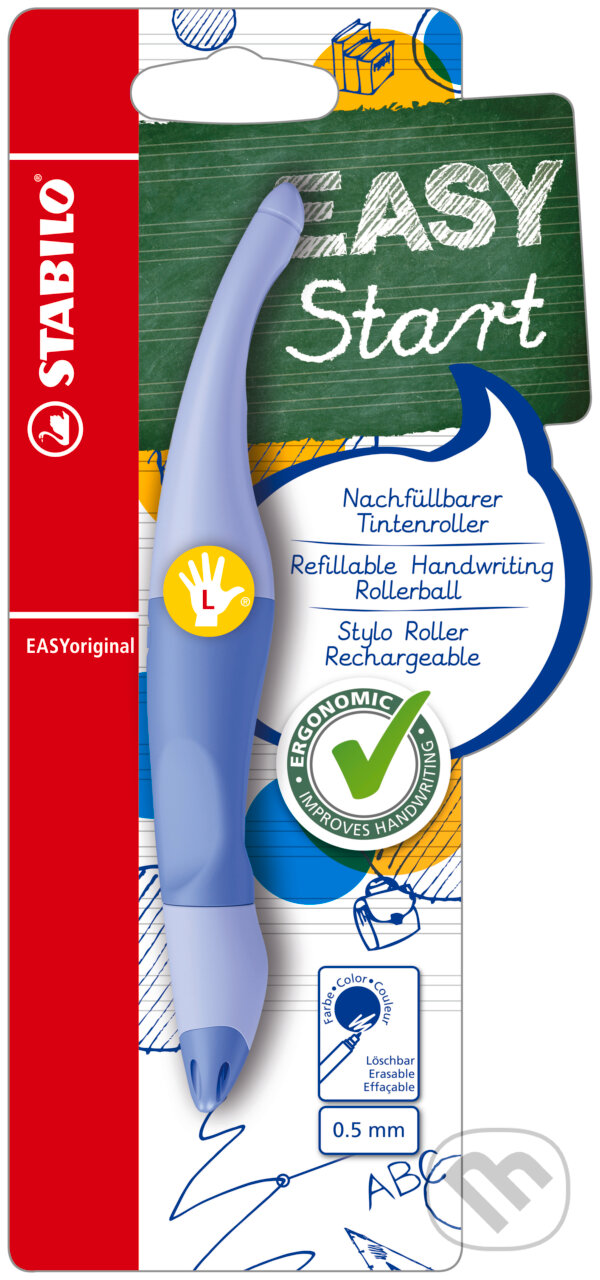 Levně Ergonomický roller pre ľavákov - STABILO EASYoriginal Pastel obláčikovo modrá