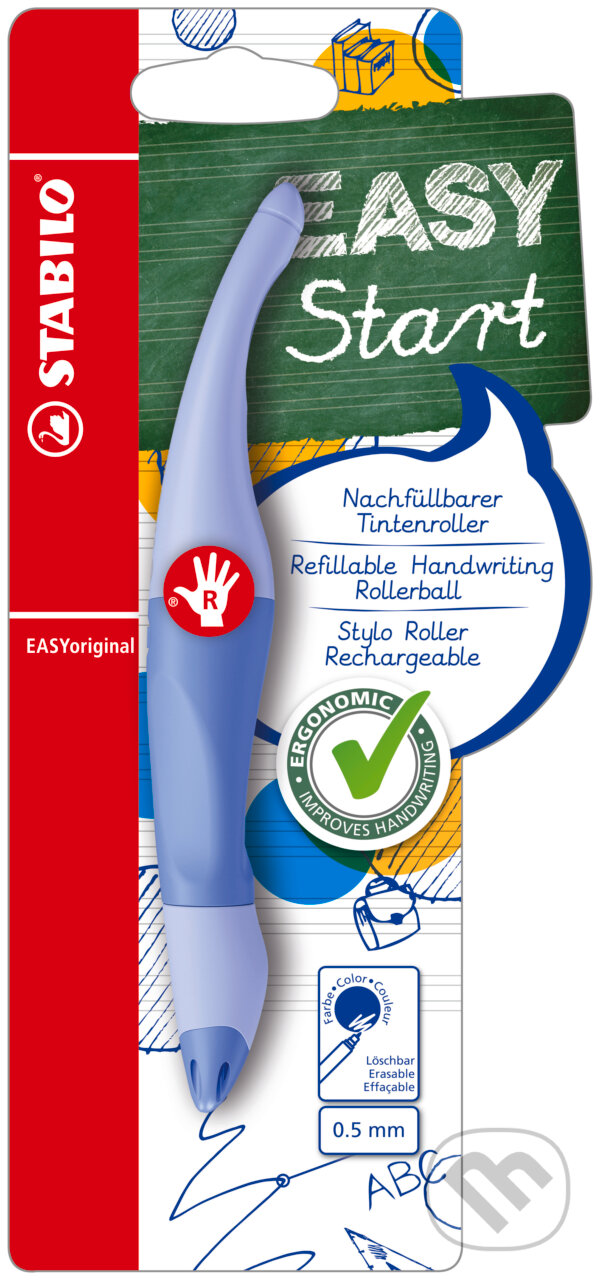 Levně Ergonomický roller pre pravákov - STABILO EASYoriginal Pastel obláčikovo modrá