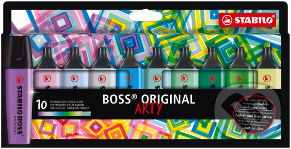 Levně Zvýrazňovač - STABILO BOSS ORIGINAL - ARTY - 10 ks balenie