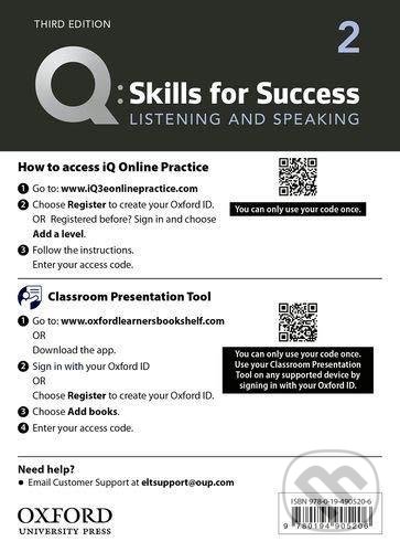 Levně Q: Skills for Success: Listening and Speaking 2 - Teacher´s Access Card, 3rd - kniha z kategorie Jazykové učebnice a slovníky
